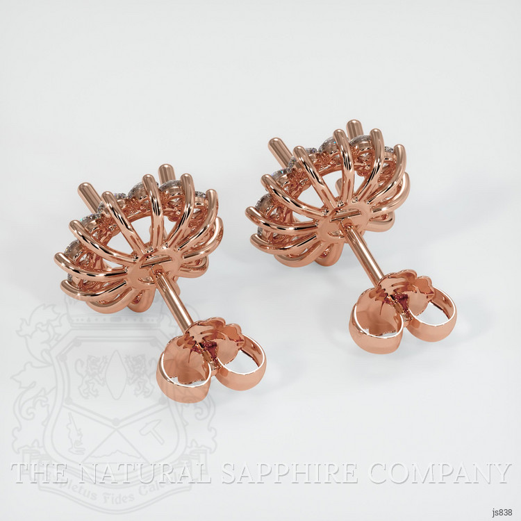 14K Rose Gold Halo Earring Setting