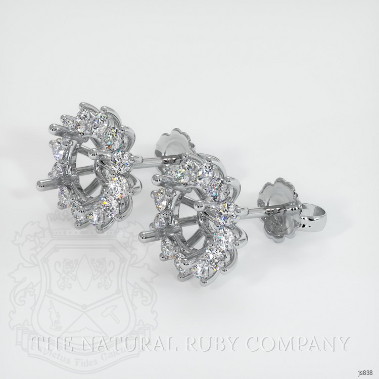 14K White Gold Halo Earring Setting