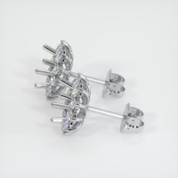 14K White Gold Halo Earring Setting Image