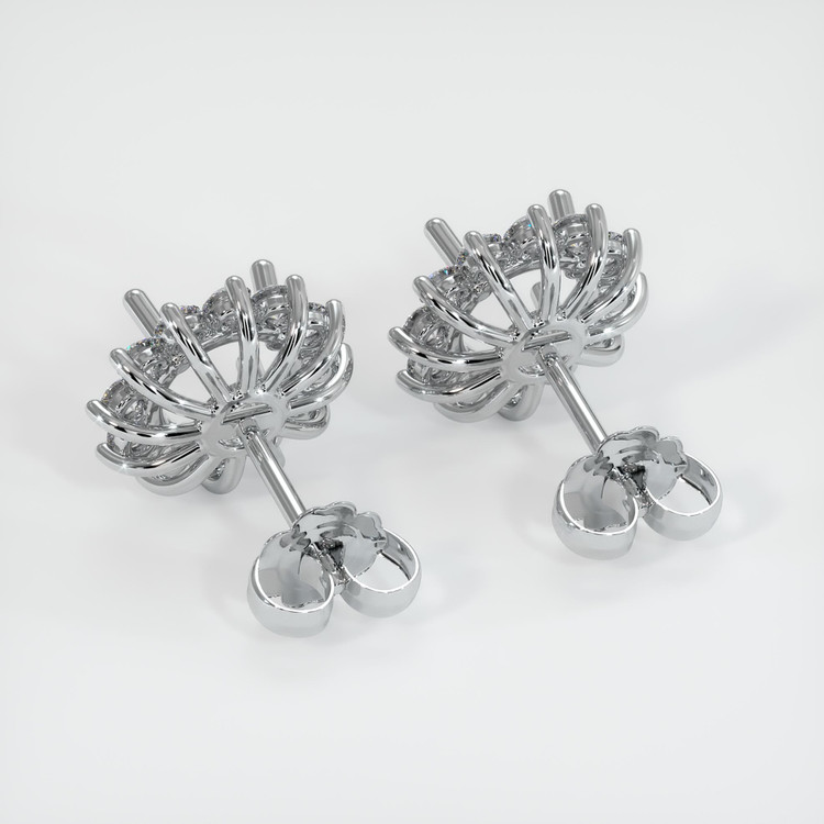 14K White Gold Halo Earring Setting