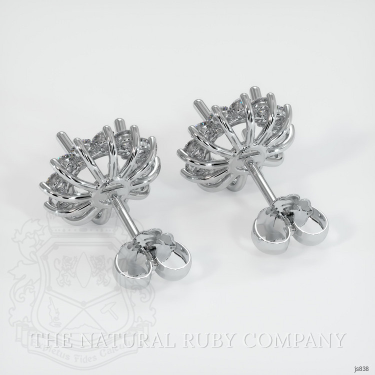 14K White Gold Halo Earring Setting