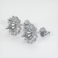 18K White Gold Halo Earring Setting Video