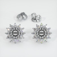 18K White Gold Halo Earring Setting Image