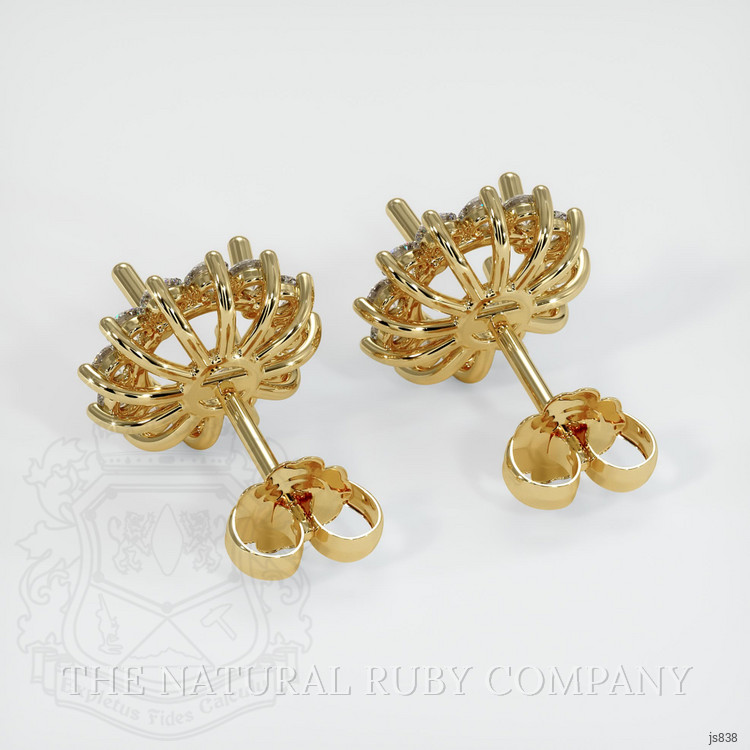 18K Yellow Gold Halo Earring Setting