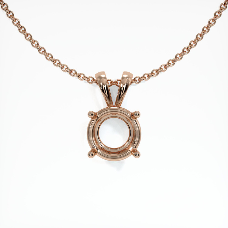 Solitaire Zircon Pendant 6.85 Ct., 14K Rose Gold