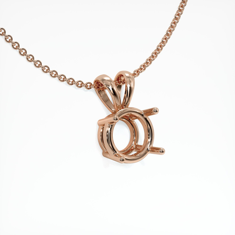 14K Rose Gold Solitaire Pendant Setting