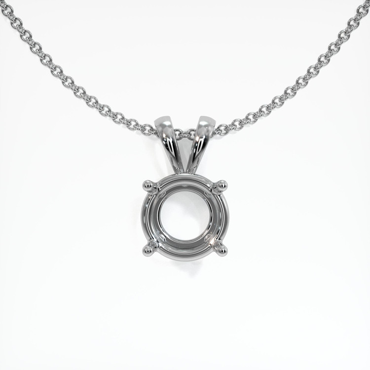 14K White Gold Solitaire Pendant Setting