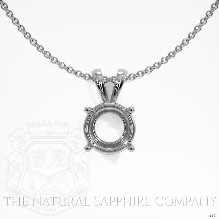 14K White Gold Solitaire Pendant Setting