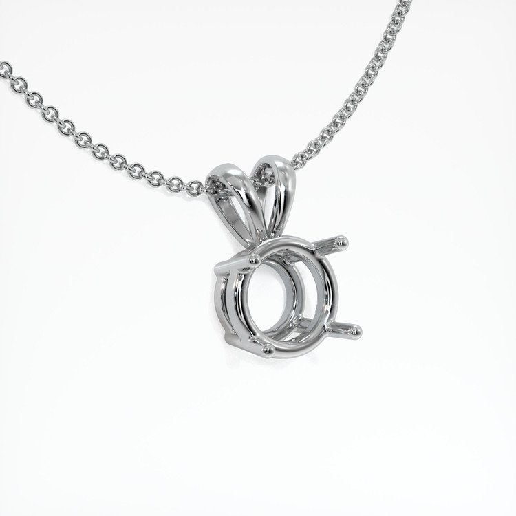 18K White Gold Solitaire Pendant Setting