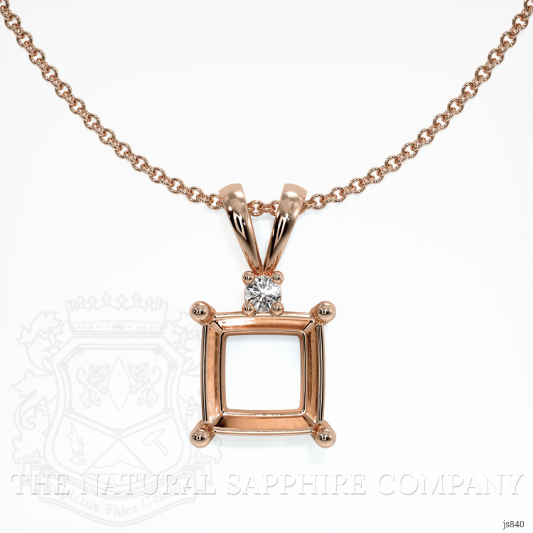 14K Rose Gold Accent Stones Pendant Setting