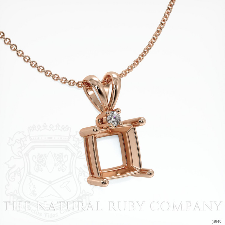 14K Rose Gold Accent Stones Pendant Setting