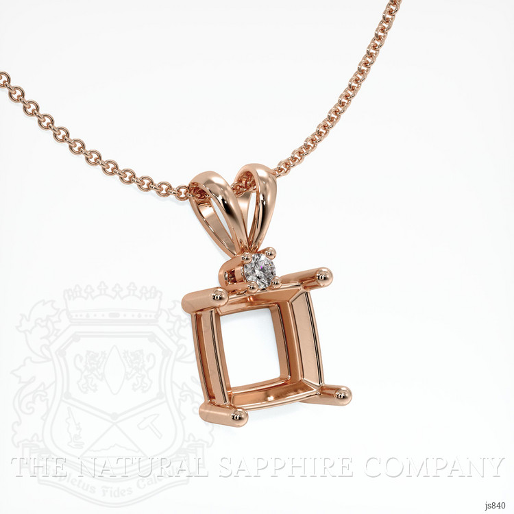 14K Rose Gold Accent Stones Pendant Setting