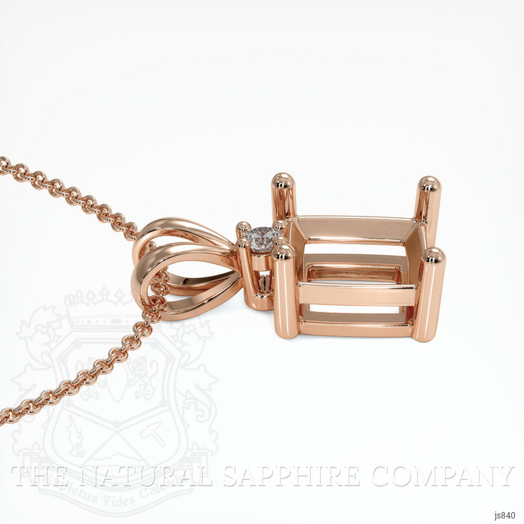 14K Rose Gold Accent Stones Pendant Setting