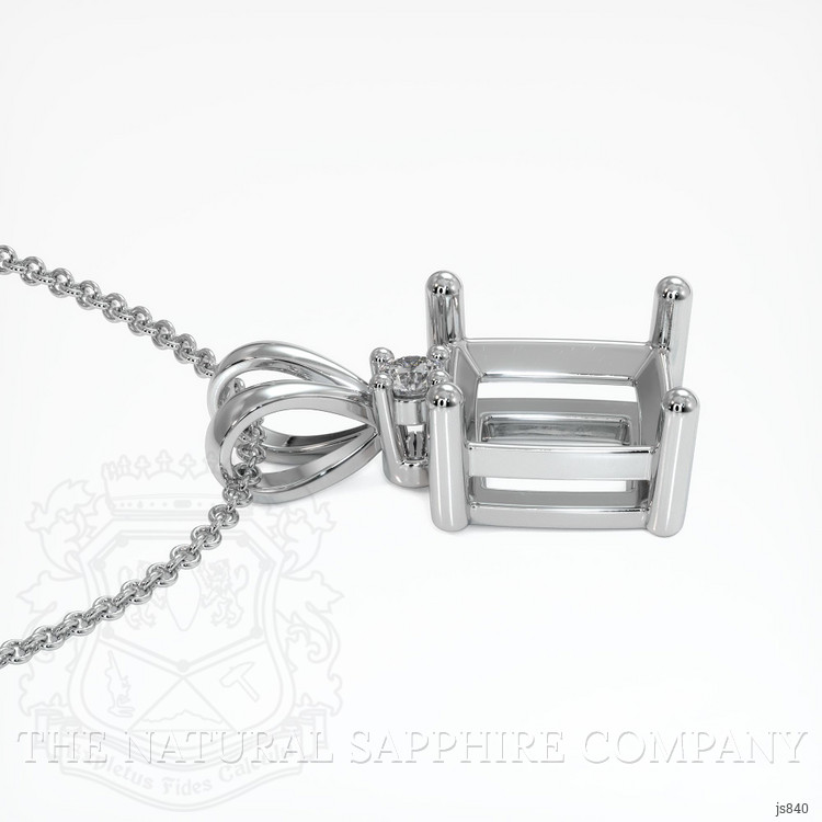 14K White Gold Accent Stones Pendant Setting