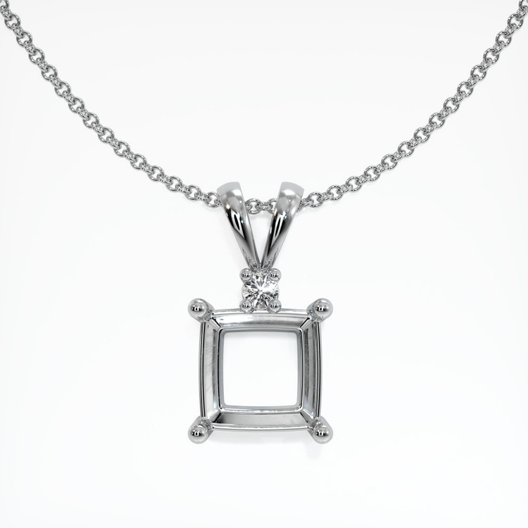 18K White Gold Accent Stones Pendant Setting