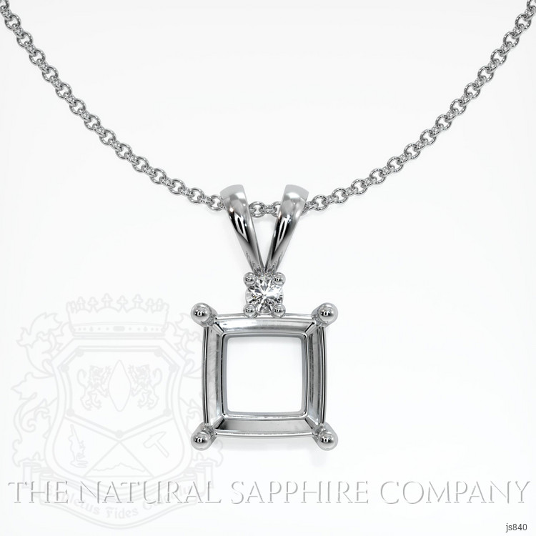 18K White Gold Accent Stones Pendant Setting