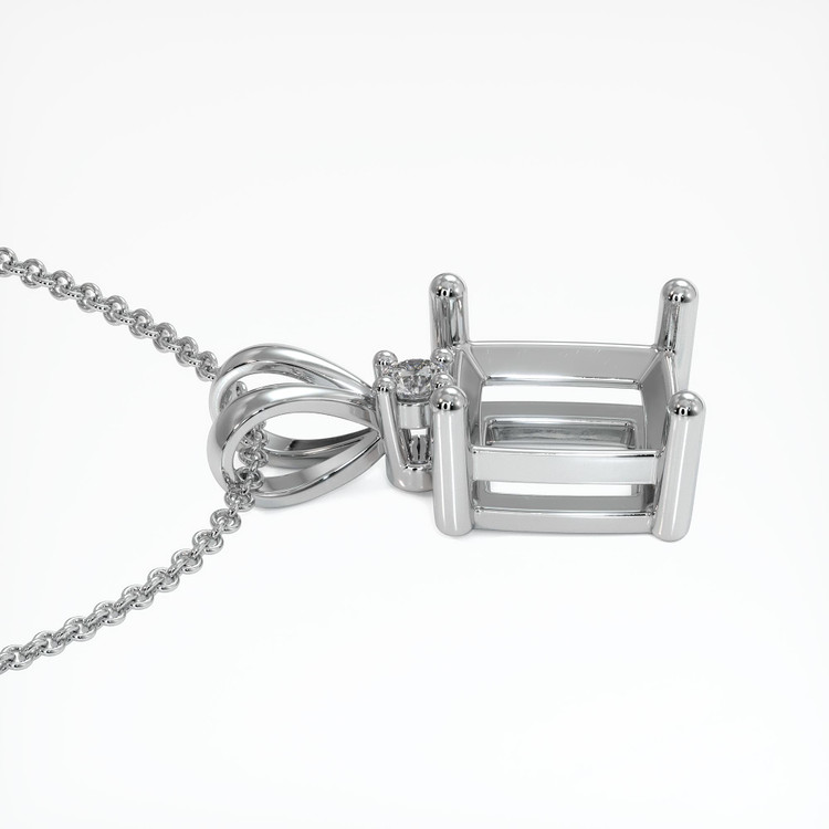18K White Gold Accent Stones Pendant Setting