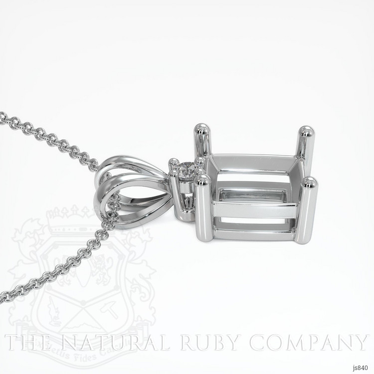 18K White Gold Accent Stones Pendant Setting