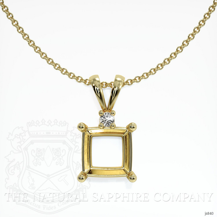 10K Yellow Gold Accent Stones Pendant Setting