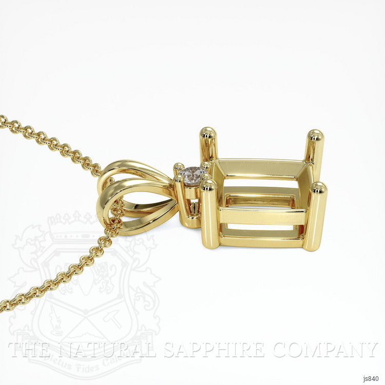 14K Yellow Gold Accent Stones Pendant Setting