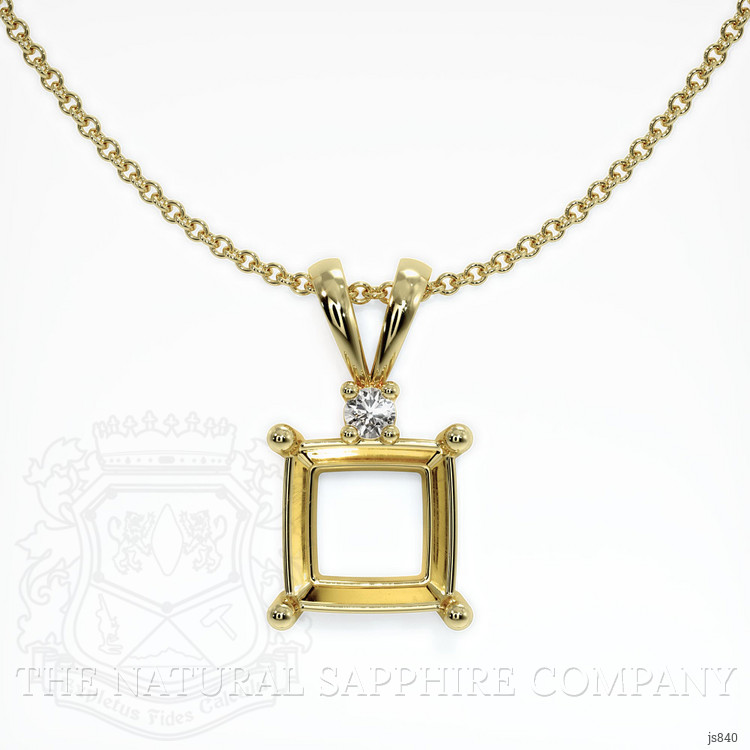 18K Yellow Gold Accent Stones Pendant Setting