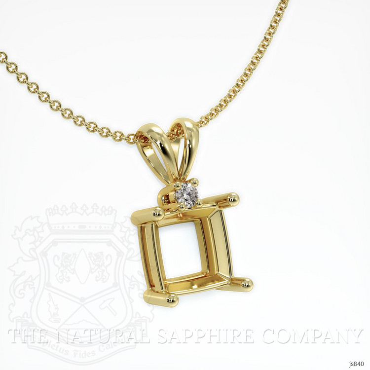 18K Yellow Gold Accent Stones Pendant Setting