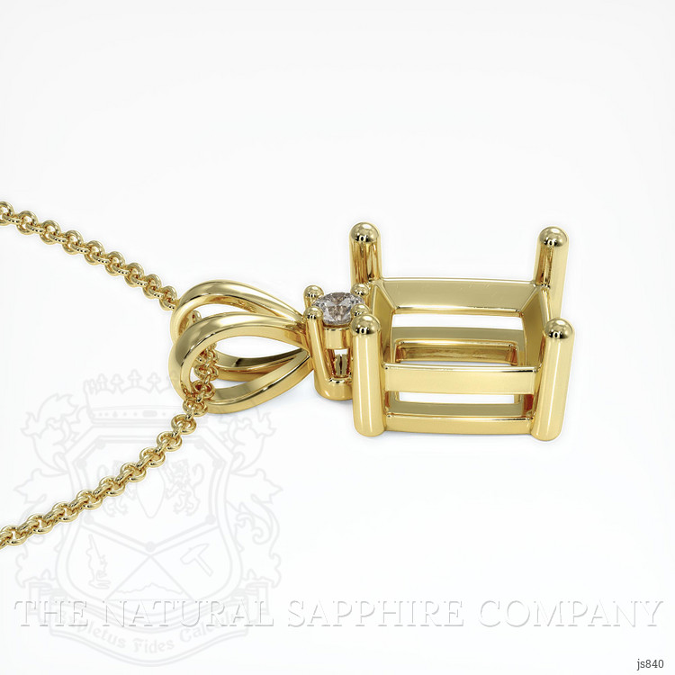 18K Yellow Gold Accent Stones Pendant Setting