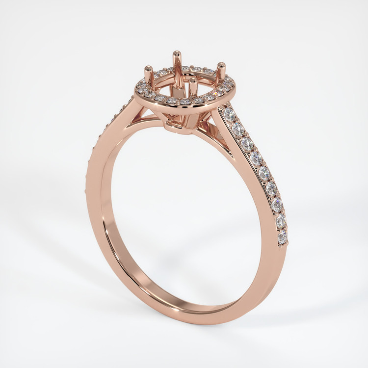 14K Rose Gold Pave Ring Setting