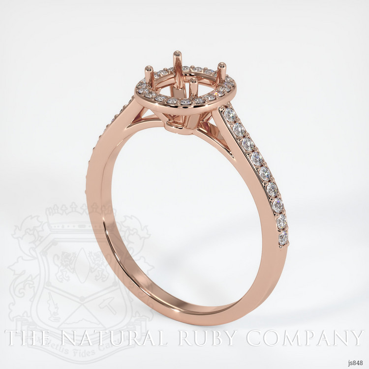 14K Rose Gold Pave Ring Setting