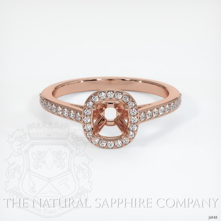14K Rose Gold Pave Ring Setting
