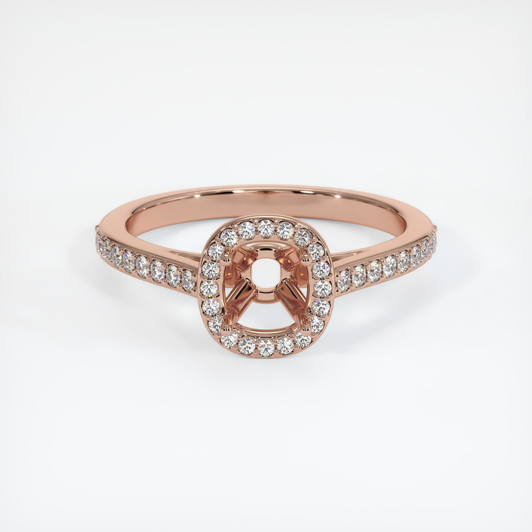 14K Rose Gold Pave Ring Setting