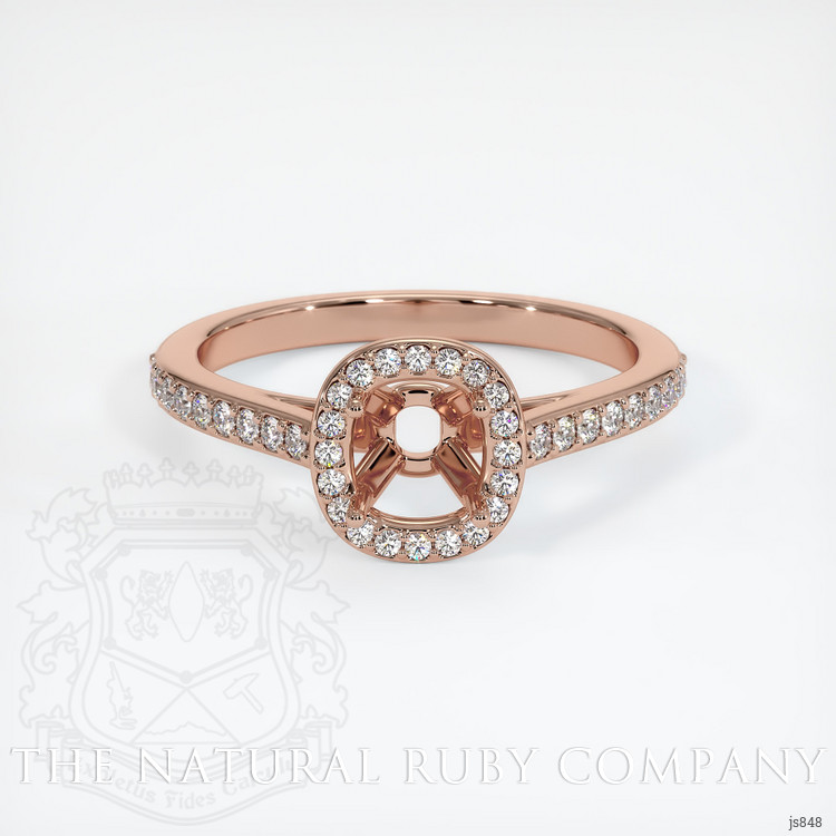 14K Rose Gold Pave Ring Setting