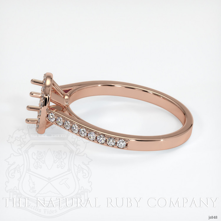 14K Rose Gold Pave Ring Setting