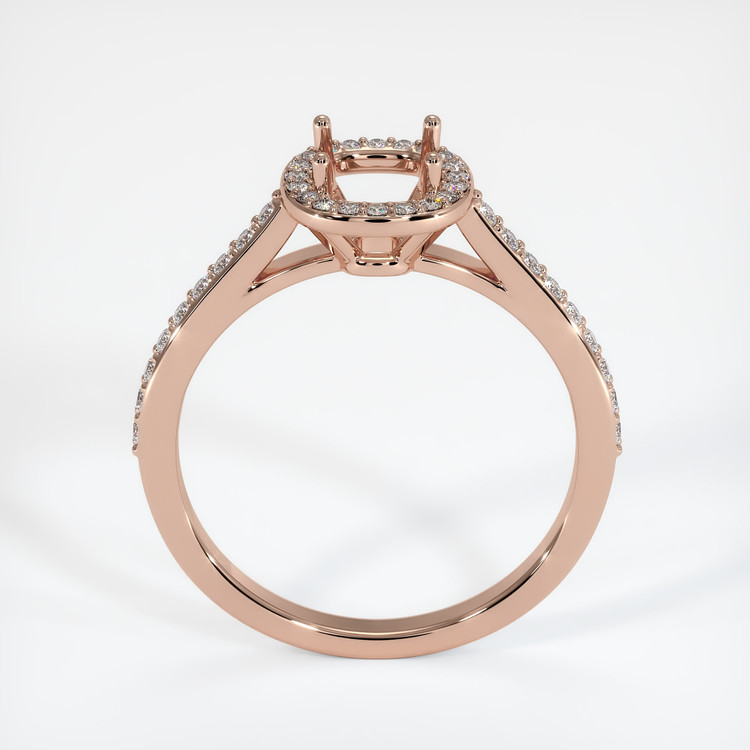 14K Rose Gold Pave Ring Setting