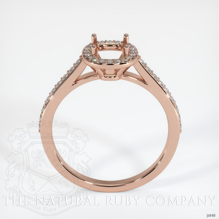 14K Rose Gold Pave Ring Setting