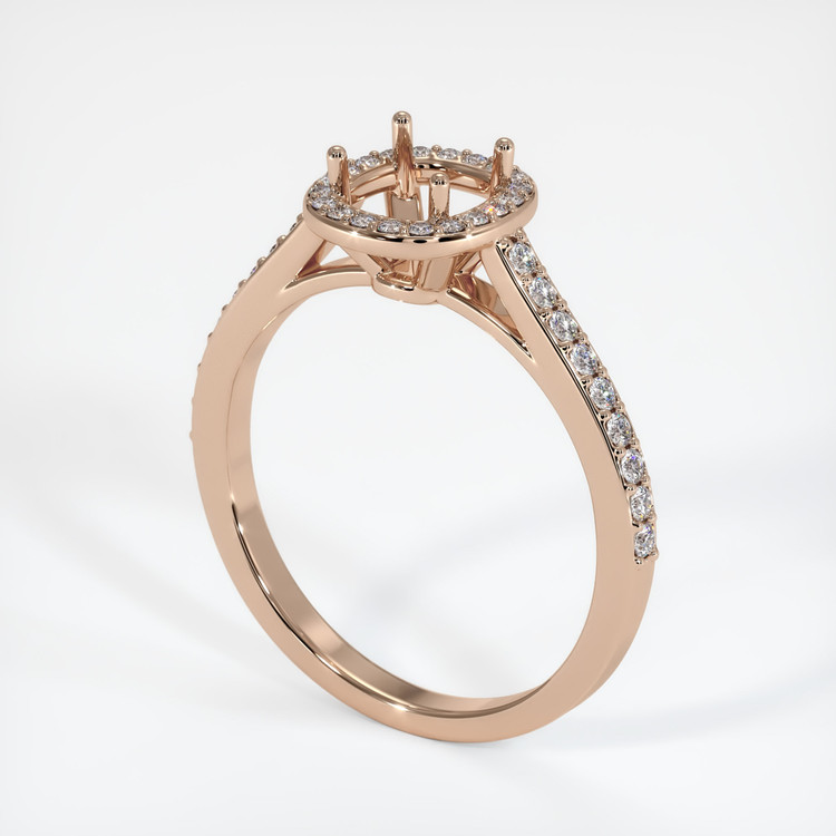 18K Rose Gold Pave Ring Setting