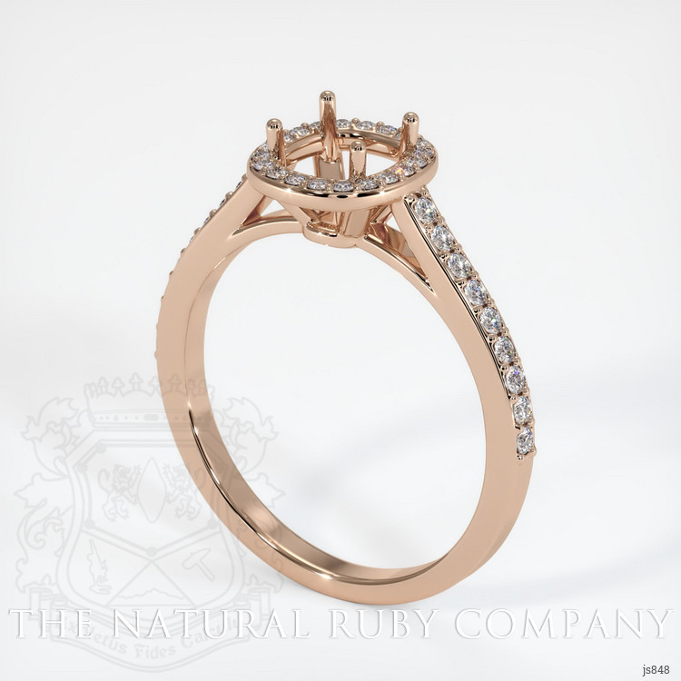 18K Rose Gold Pave Ring Setting