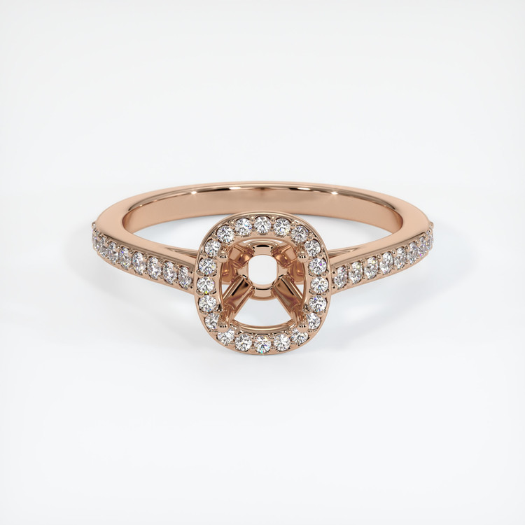 18K Rose Gold Pave Ring Setting