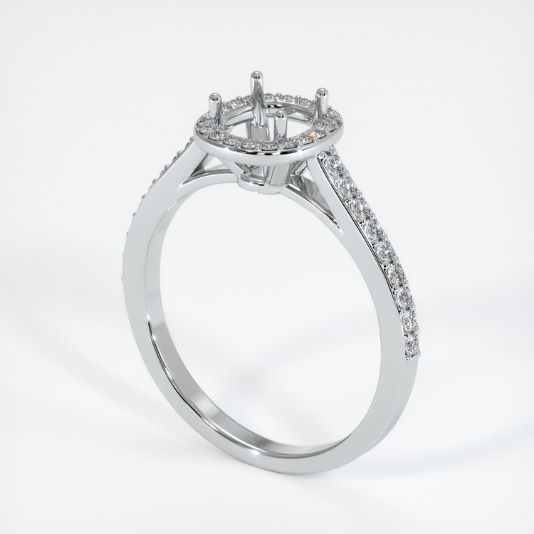 14K White Gold Pave Ring Setting