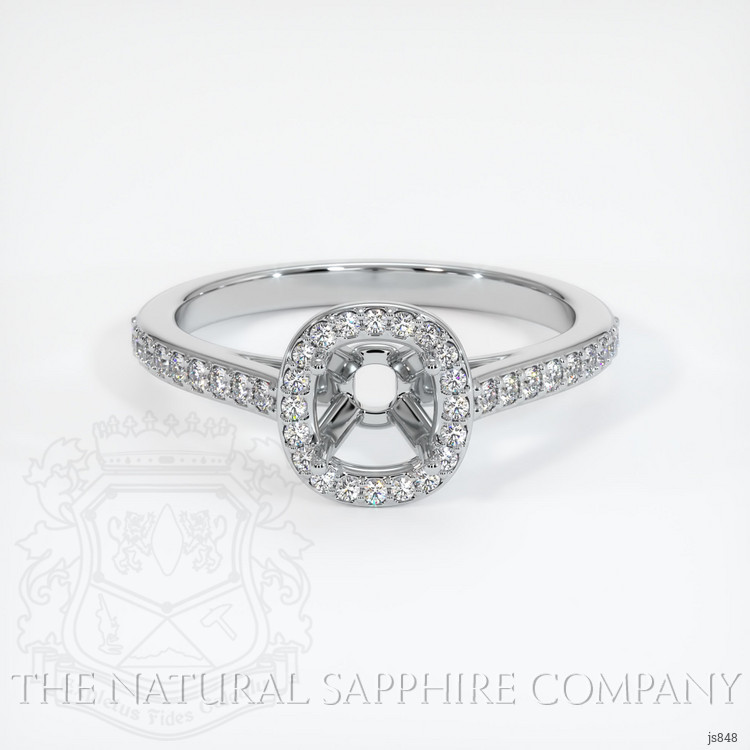 14K White Gold Pave Ring Setting
