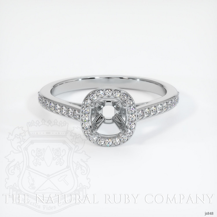 14K White Gold Pave Ring Setting