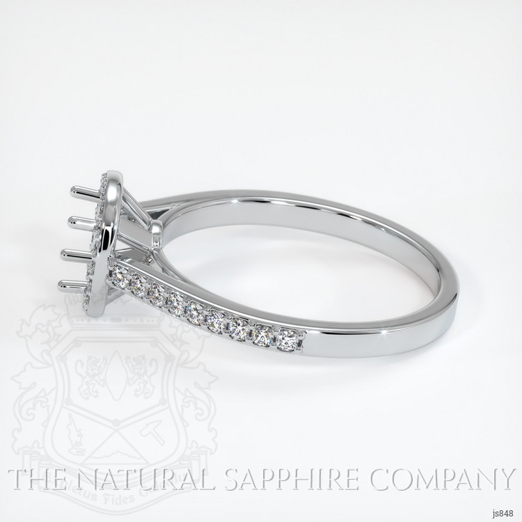 14K White Gold Pave Ring Setting