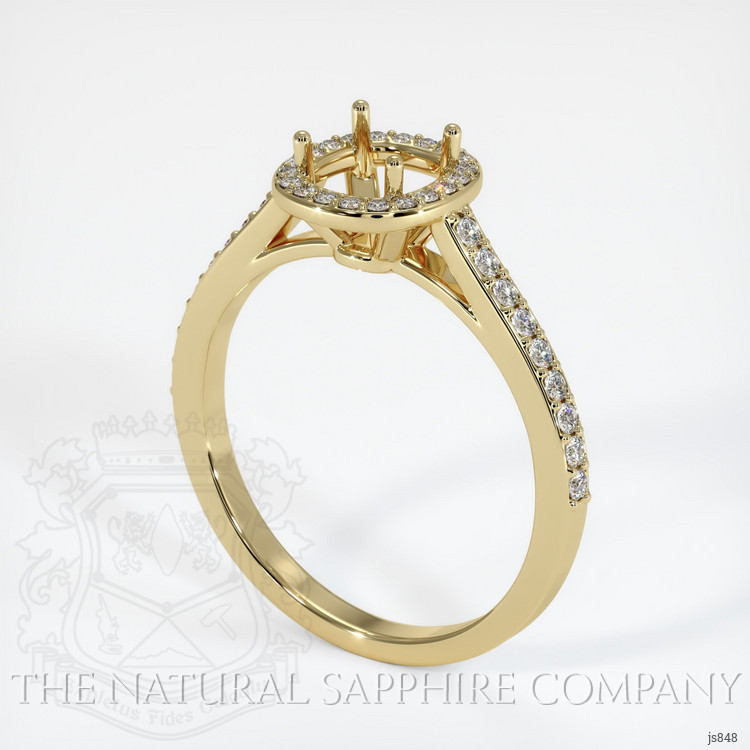 14K Yellow Gold Pave Ring Setting