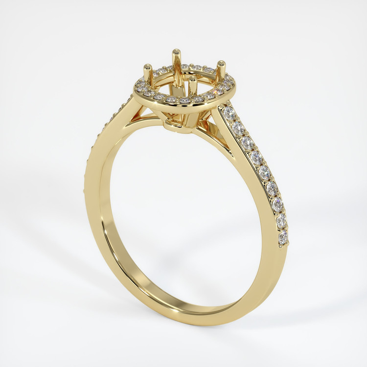 14K Yellow Gold Pave Ring Setting