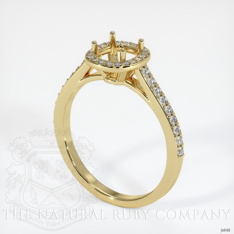 18K Yellow Gold Pave Ring Setting