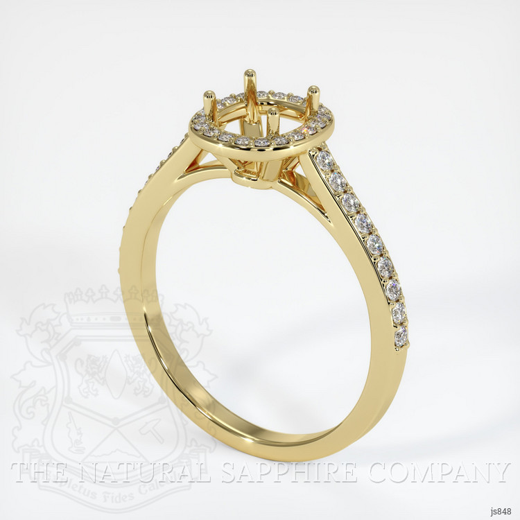 18K Yellow Gold Pave Ring Setting