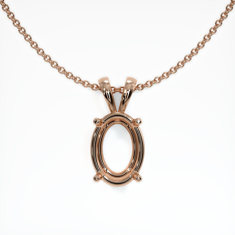 14K Rose Gold Solitaire Pendant Setting
