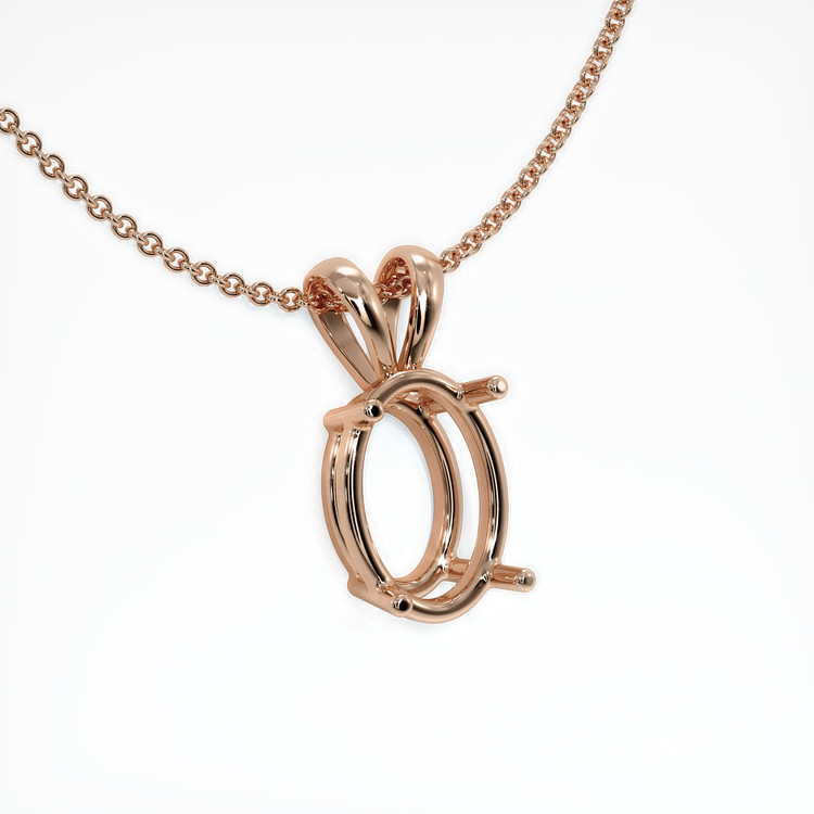 14K Rose Gold Solitaire Pendant Setting