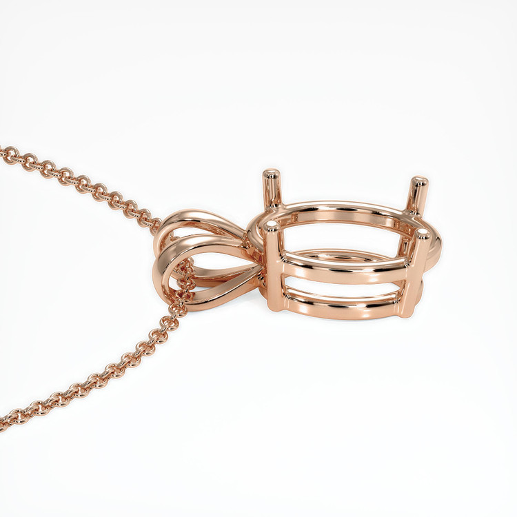 14K Rose Gold Solitaire Pendant Setting