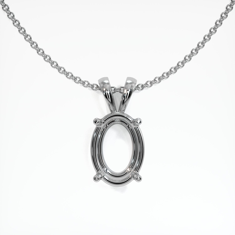14K White Gold Solitaire Pendant Setting